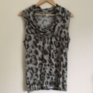 Michael Kors S sleeveless cowl neck tunic gray